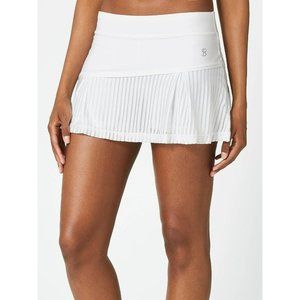 NEW Sofibella Pleated Tennis Skort LARGE White Solid Skirt
